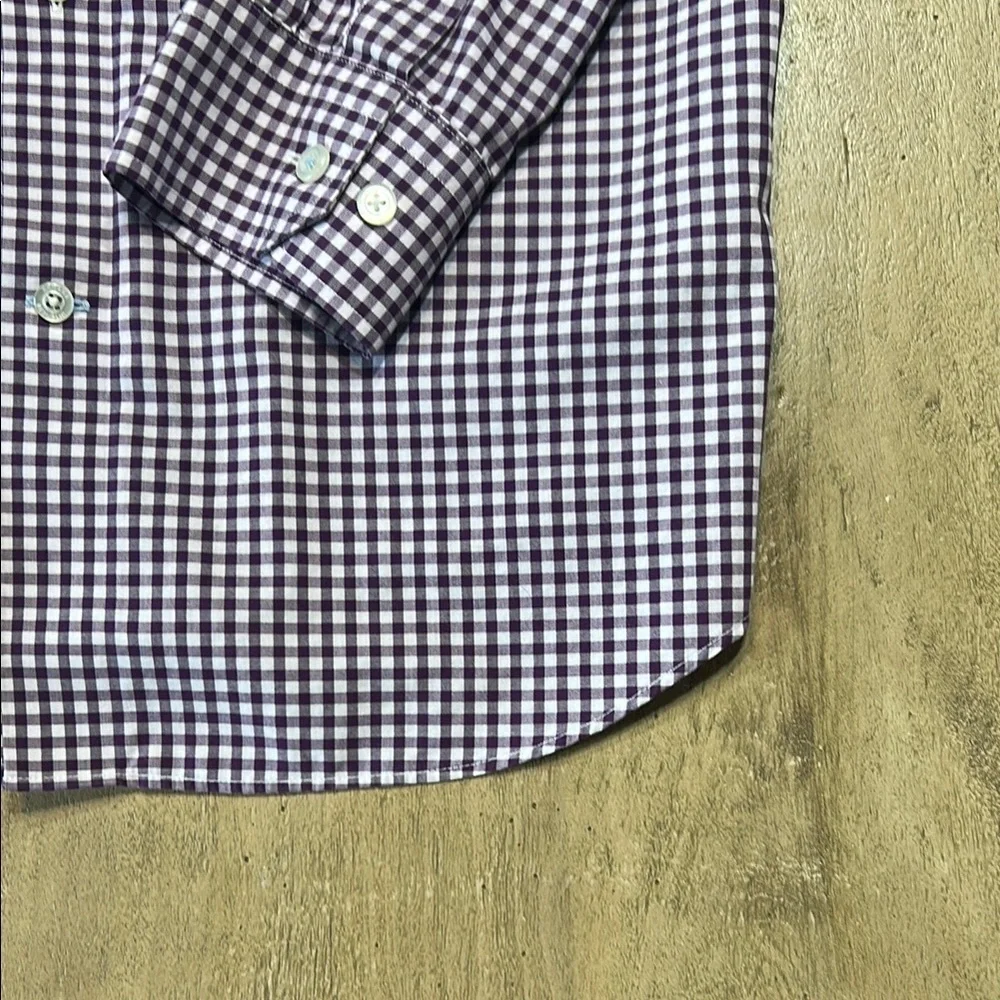 Men's Checkered Shirt - Purple and White